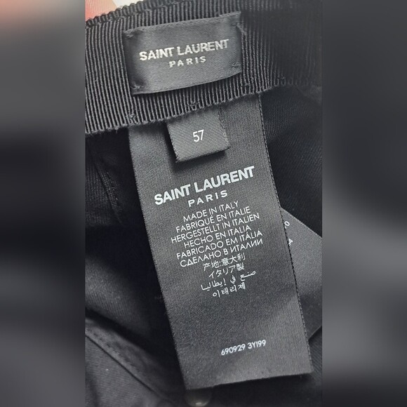 Saint Laurent Hat Baseball Cap Black Logo SL Initials Made in Italy Size 57 cm main image 13